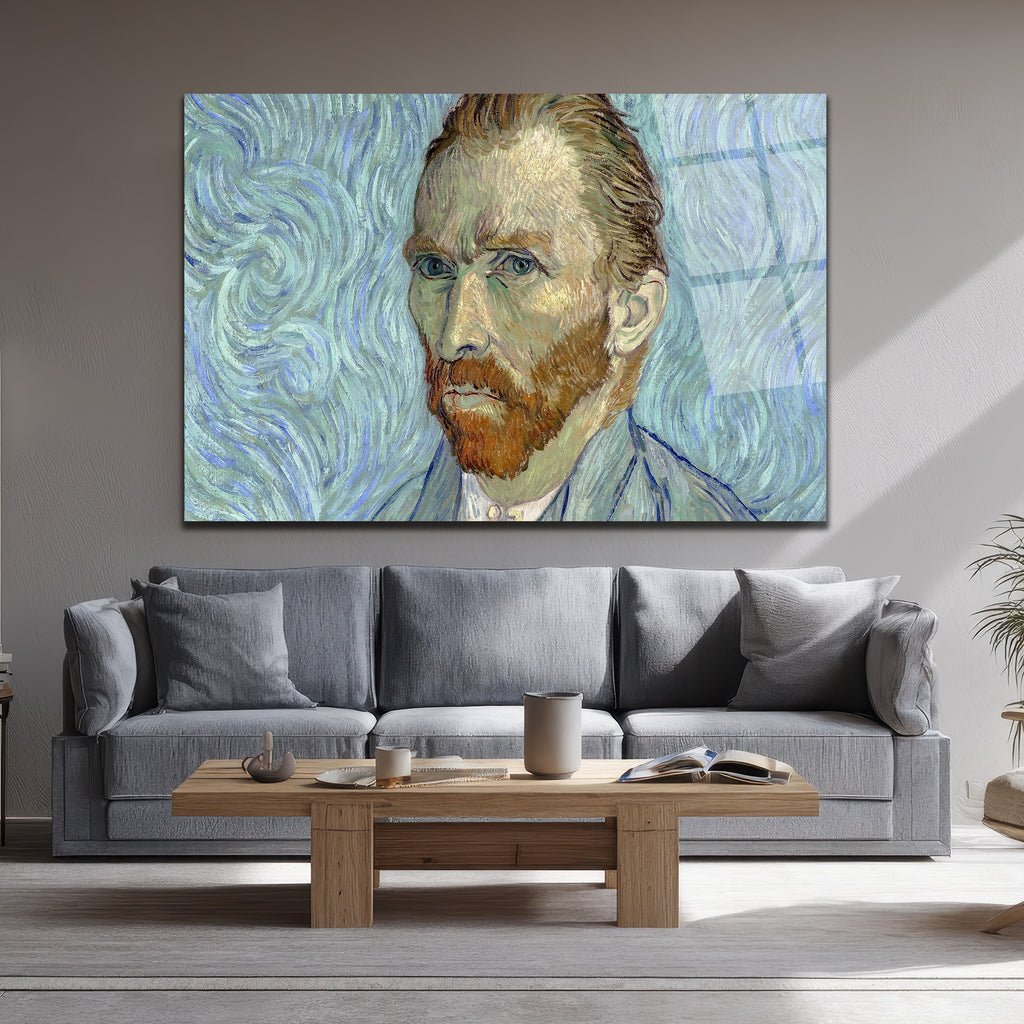 Van Gogh Otoportre Cam Tablo - Yoğun Bakışların Sanatsal Yansıması