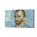 Vincent Van Gogh'un kendine özgü fırça darbeleriyle yapılmış, yoğun ve düşünceli bakışlara sahip sakallı otoportresi. Arka planda dalgalı, hipnotize edici mavi tonları ve Van Gogh'un turuncu-kızıl sakalı ile cam tablo üzerindeki bu eser, Post-Empresyonist tarzın gücünü sergiliyor.