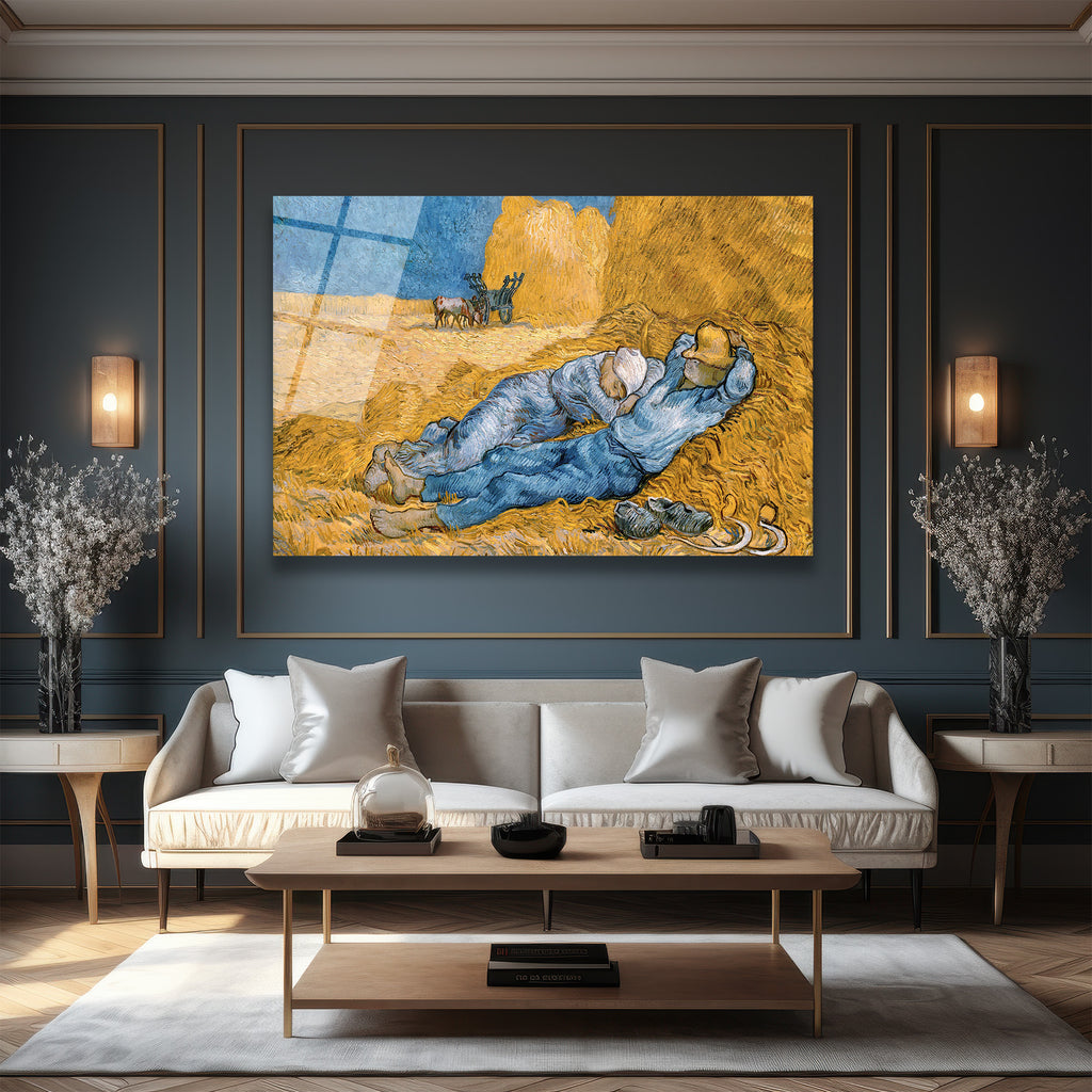 Van Gogh Siesta Cam Tablo: Huzurun Altın Dokunuşu