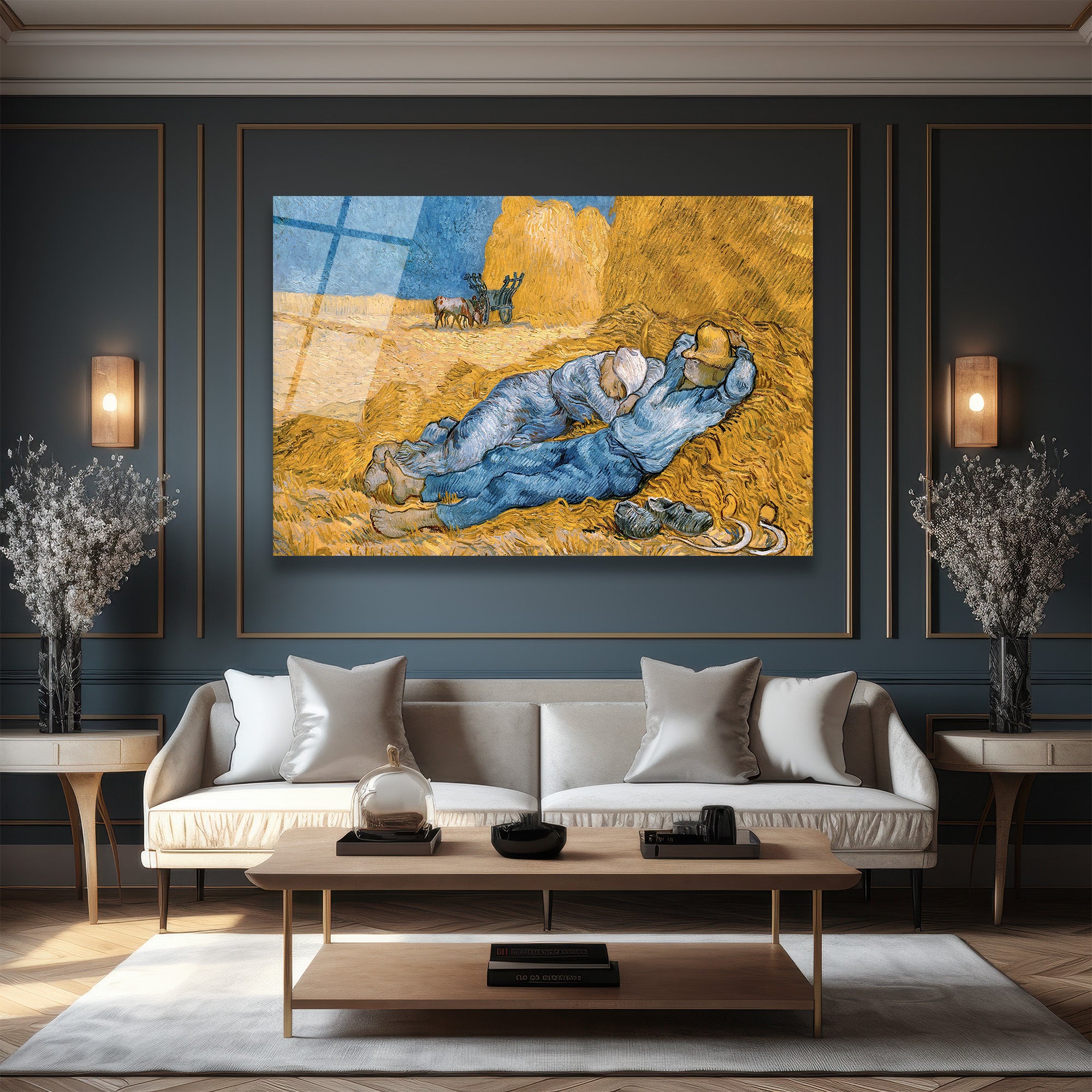 Van Gogh Siesta Cam Tablo: Huzurun Altın Dokunuşu
