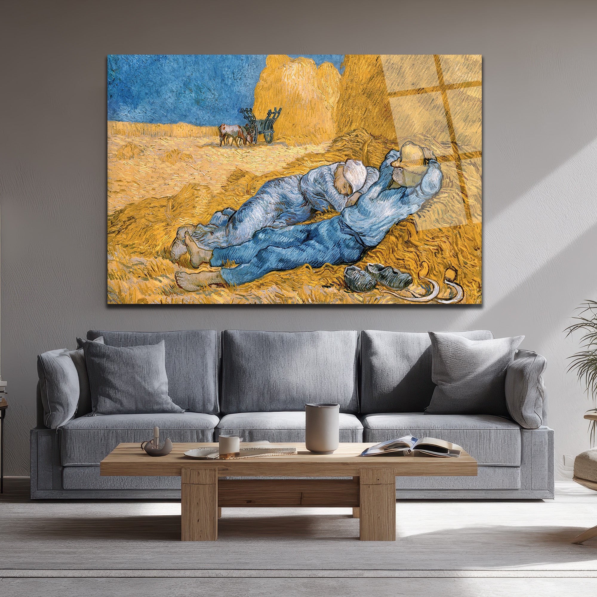Van Gogh Siesta Cam Tablo: Huzurun Altın Dokunuşu