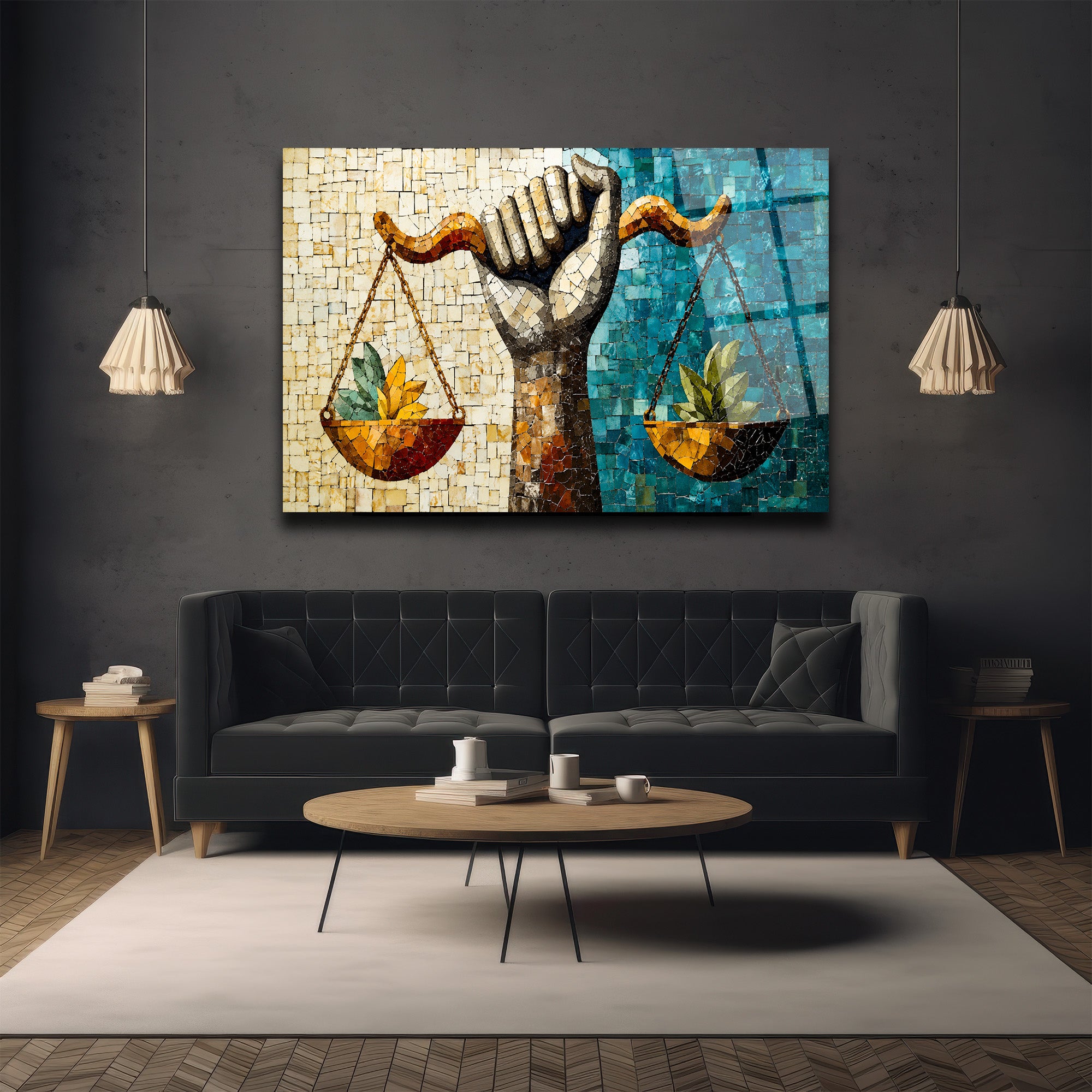 Denge ve Doğa Mozaik Sanat Cam Tablo