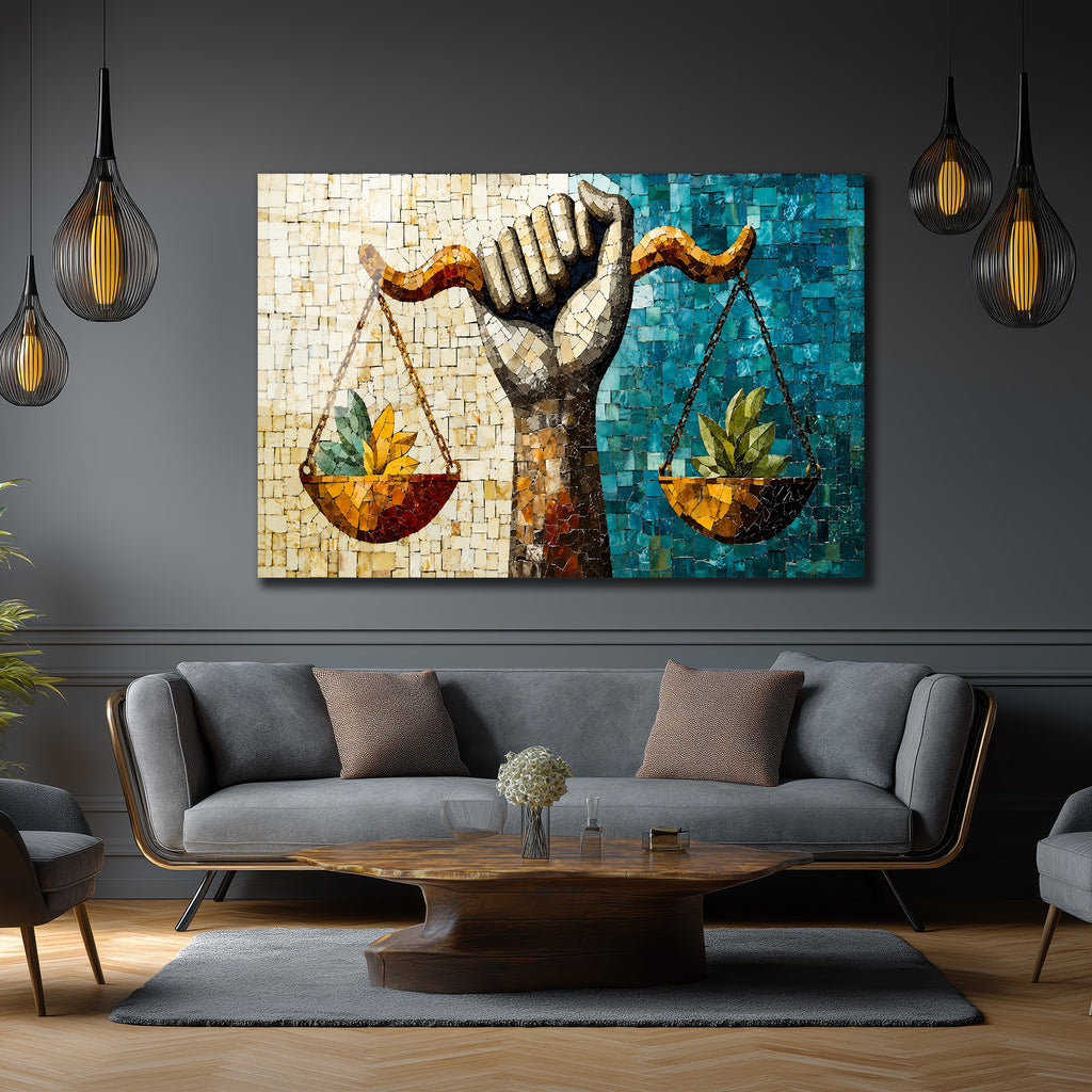 Denge ve Doğa Mozaik Sanat Cam Tablo