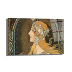 Art Nouveau Zarafeti: Mucha Esintili Kraliçe Cam Tablo