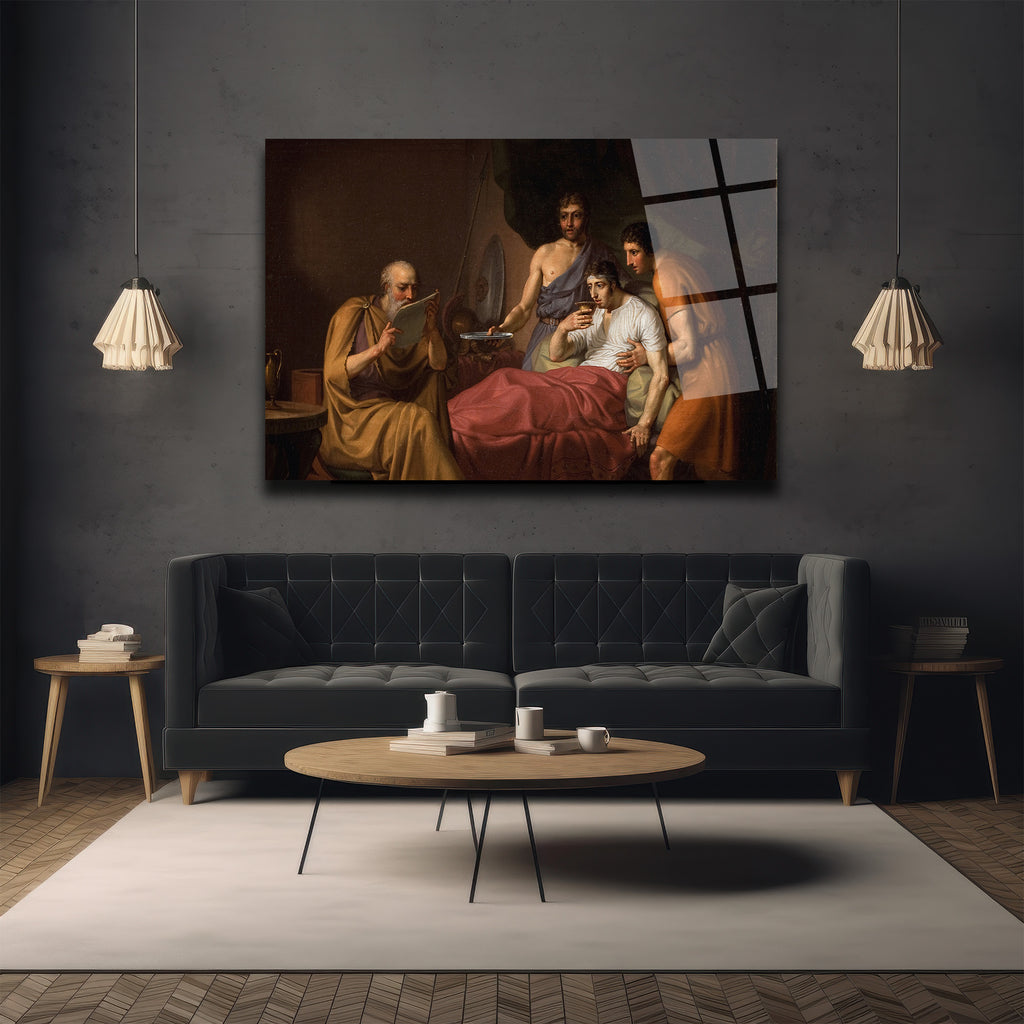 Sokrates'in Ölümü: Jacques-Louis David Klasik Cam Tablo