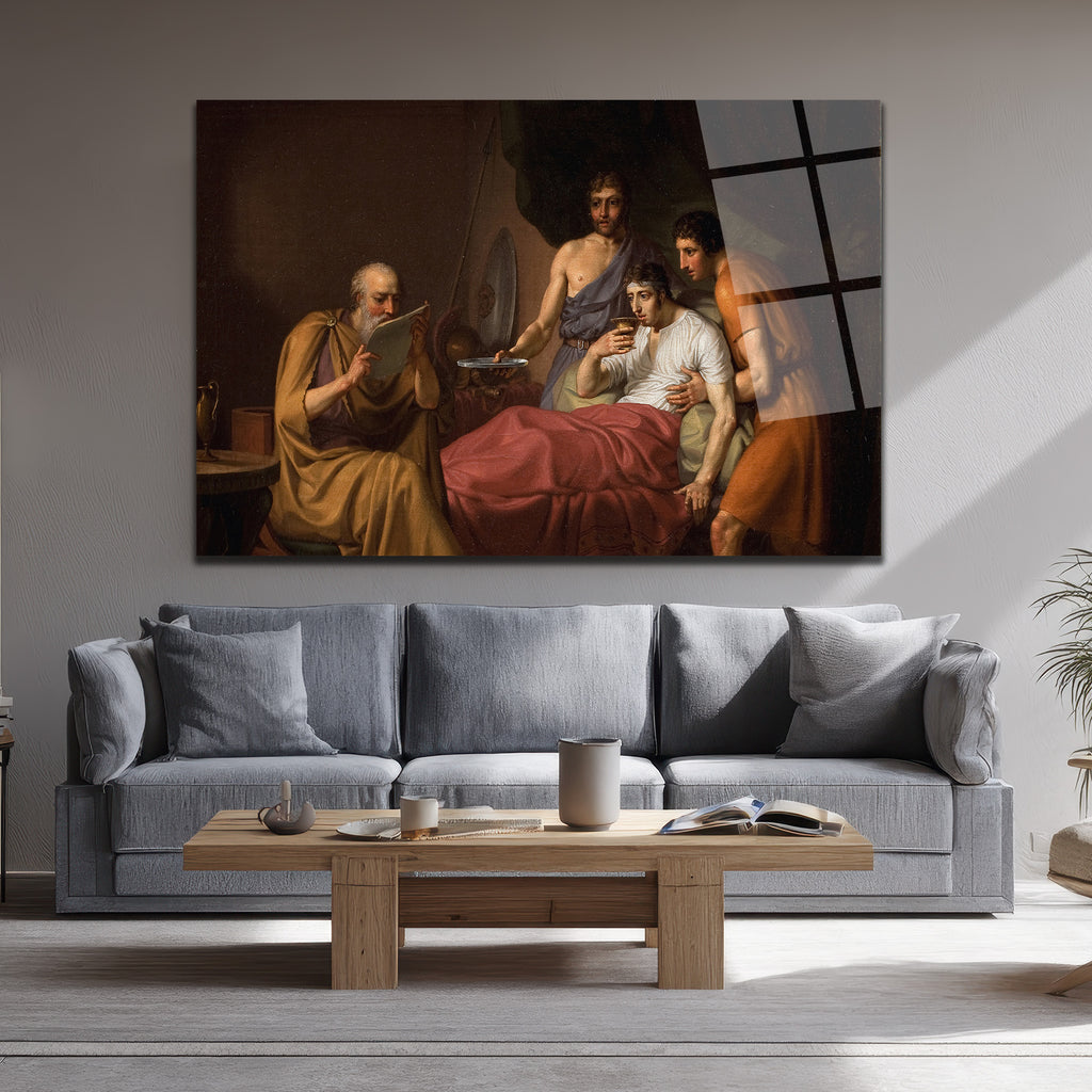 Sokrates'in Ölümü: Jacques-Louis David Klasik Cam Tablo