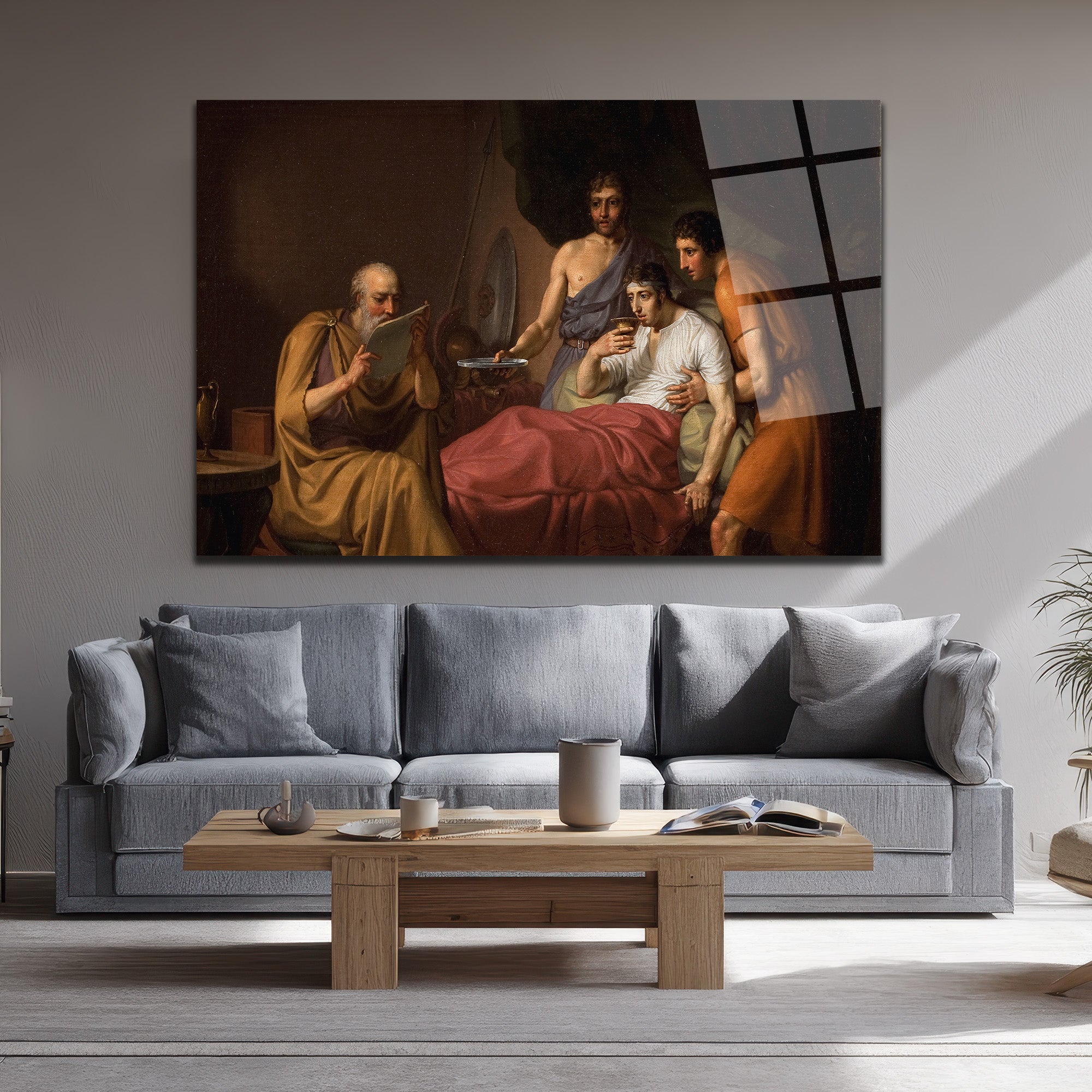 Sokrates'in Ölümü: Jacques-Louis David Klasik Cam Tablo