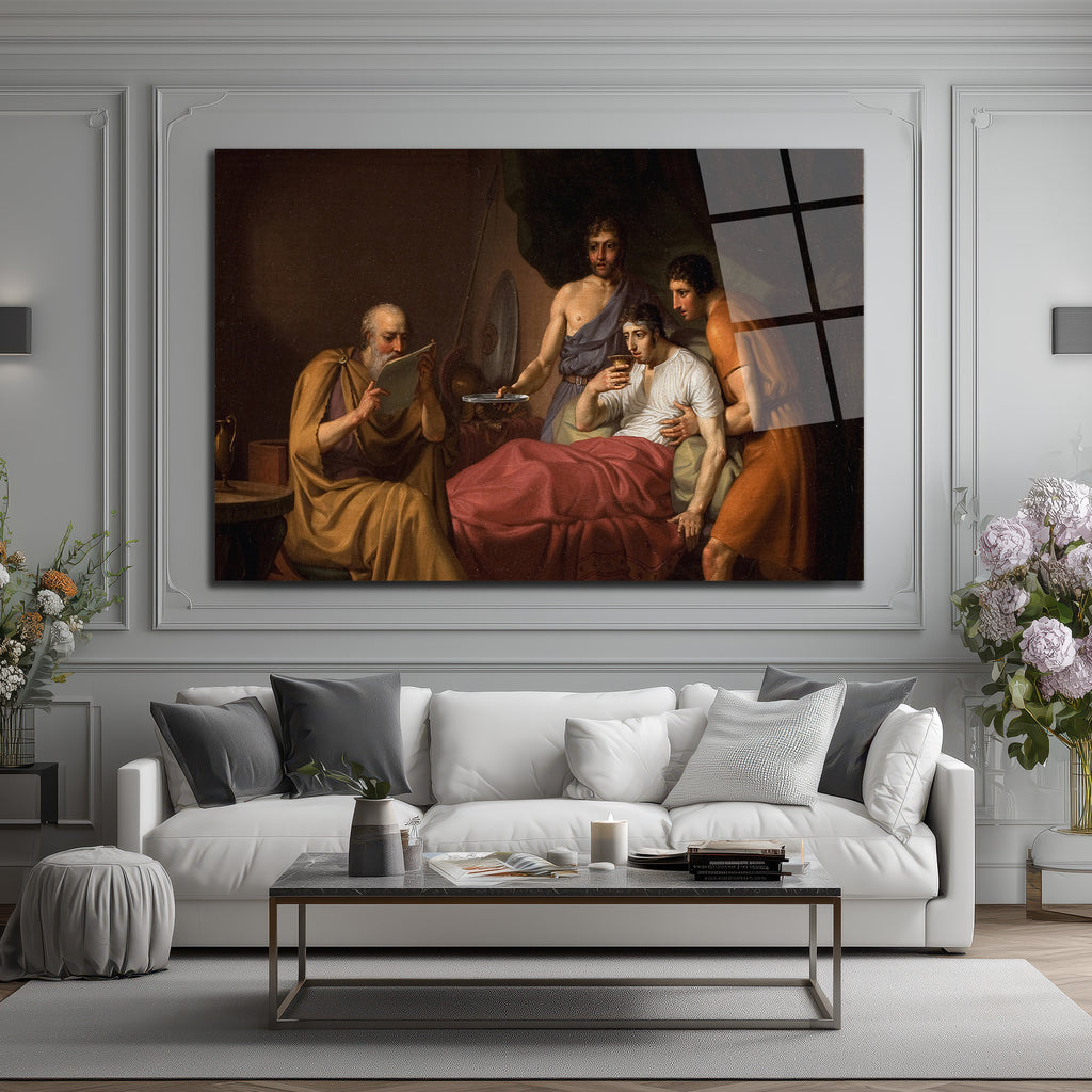Sokrates'in Ölümü: Jacques-Louis David Klasik Cam Tablo