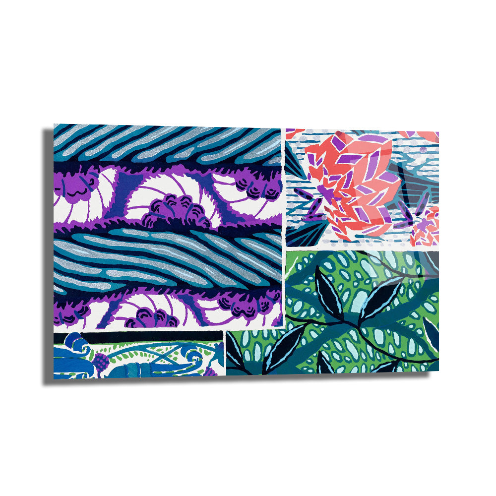 Canlı Renklerle Soyut Desenler Cam Tablo | Modern Sanat Dokunuşu