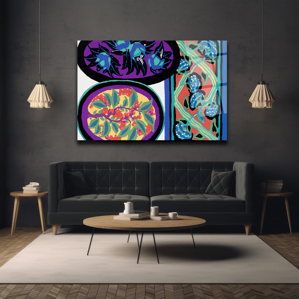 Canlı Desenler ile Modern Sanat Cam Tablo