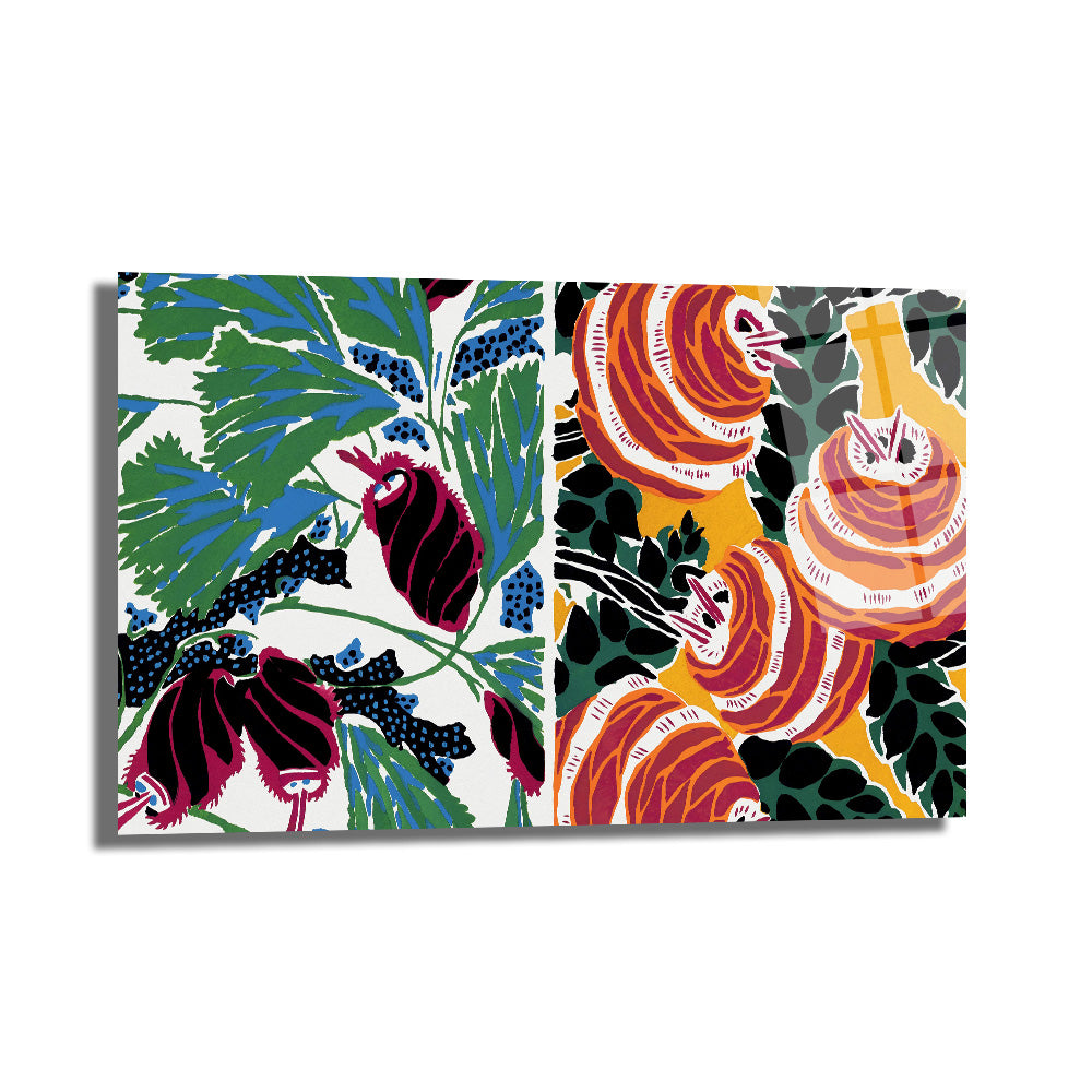 Soyut Desenler Canlı Renkler Modern Cam Tablo