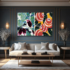 Soyut Desenler Canlı Renkler Modern Cam Tablo