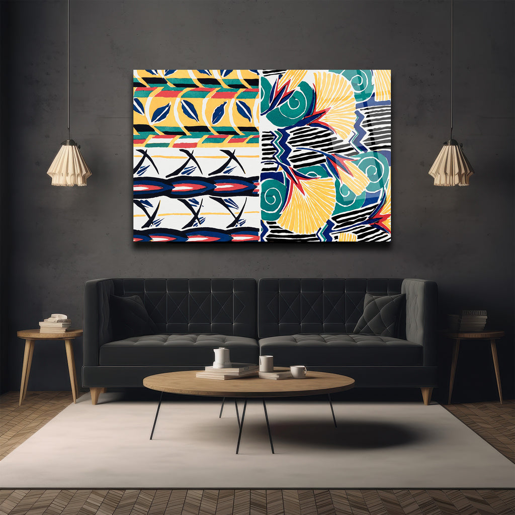 Rengarenk Soyut Sanat Cam Tablo: Modern Desenlerin Dansı