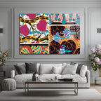Vibrant Soyut Desenler Cam Tablo - Glazella Özel Koleksiyon