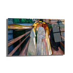 Edvard Munch Köprüdeki Kızlar Sanatsal Cam Tablo