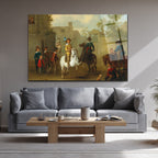 Barok Atlı Figürler Temalı Sanat Eseri Cam Tablo