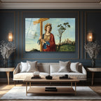 Rönesans Kraliçesi ve Haç Temalı Sanat Cam Tablo