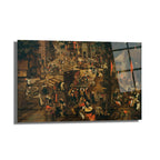 Bruegel Esintili Köy Şenliği Sanatı Cam Tablo