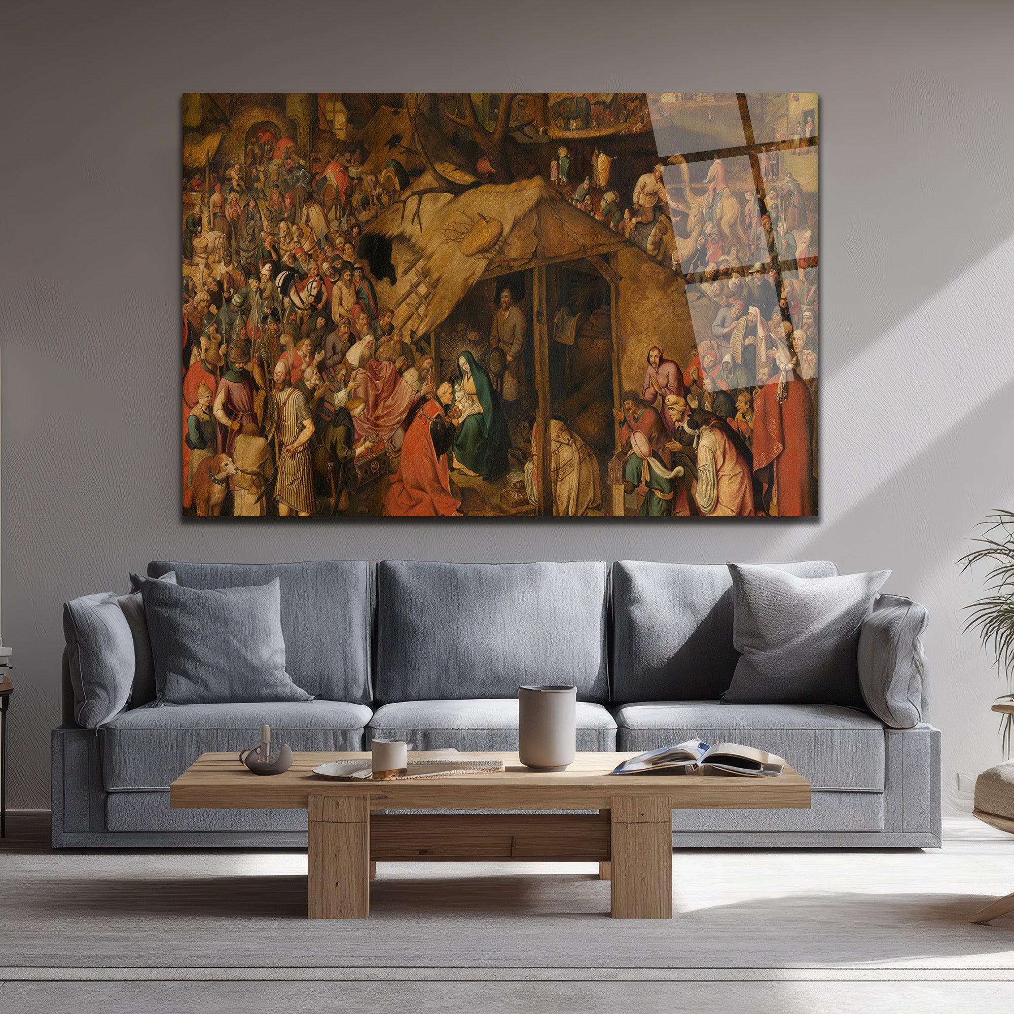 Bruegel'den Muhteşem Doğuş Sahnesi Cam Tablo - Sanatsal Duvar Dekoru