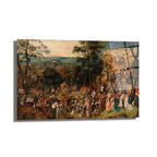 Bruegel Esintili Tarihi Kalabalık Sahne Cam Tablo