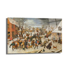 Kış Köyü Senfonisi: Bruegel Tarzı Sanatsal Cam Tablo