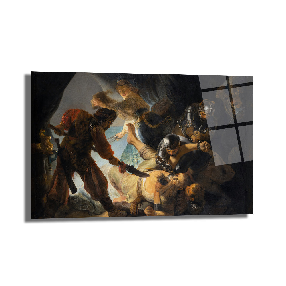 Rembrandt Tarzı Yoğun Sanat: Dramatik Tarihi An Cam Tablo