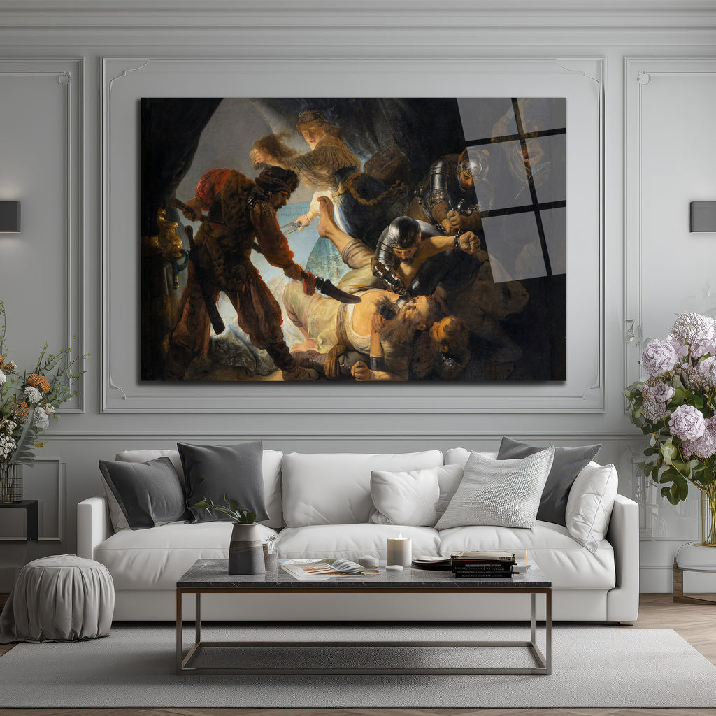 Rembrandt Tarzı Yoğun Sanat: Dramatik Tarihi An Cam Tablo