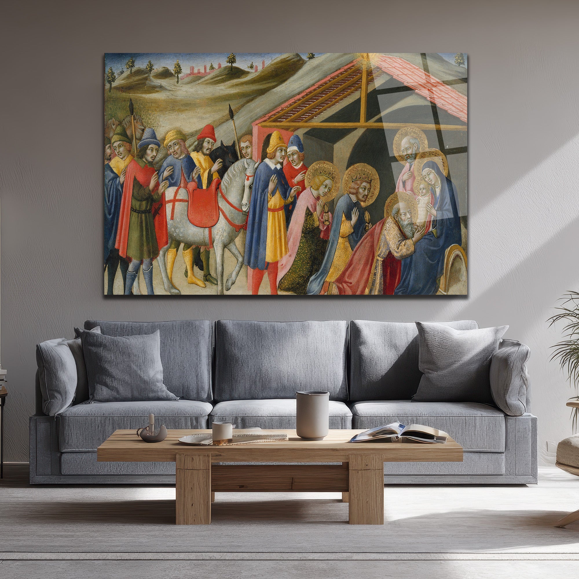 Magi'nin Tapınması Klasik Sanat Temalı Premium Cam Tablo
