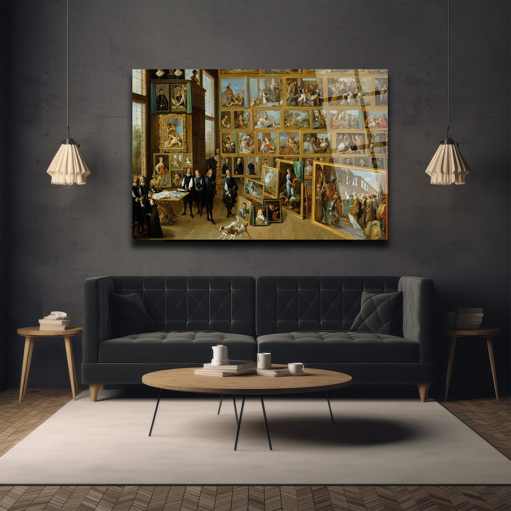 Antik Sanat Galerisi Manzarası Cam Tablo - Tarihi Bir Yolculuk