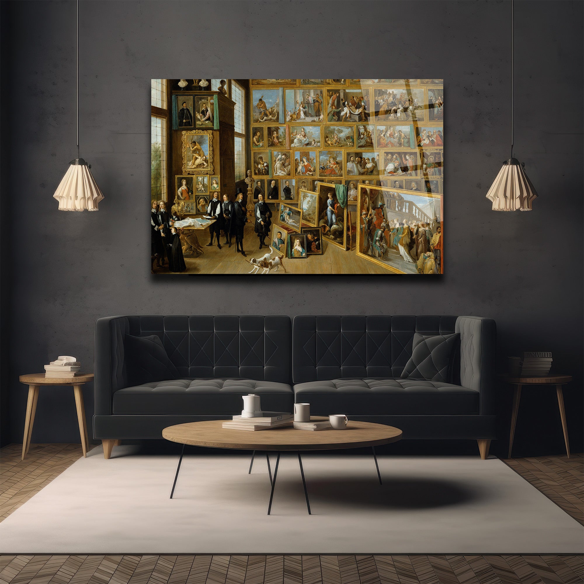 Antik Sanat Galerisi Manzarası Cam Tablo - Tarihi Bir Yolculuk