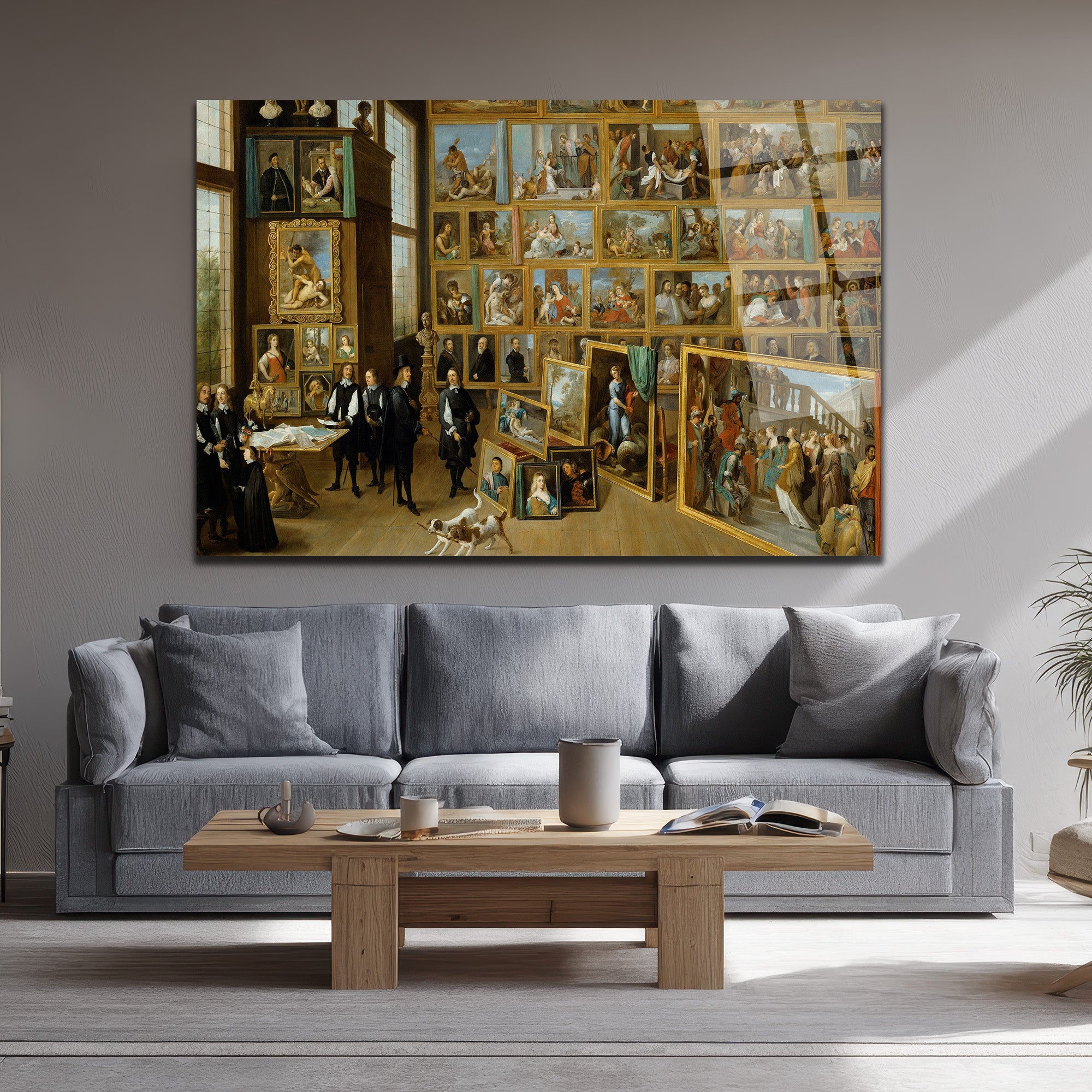 Antik Sanat Galerisi Manzarası Cam Tablo - Tarihi Bir Yolculuk