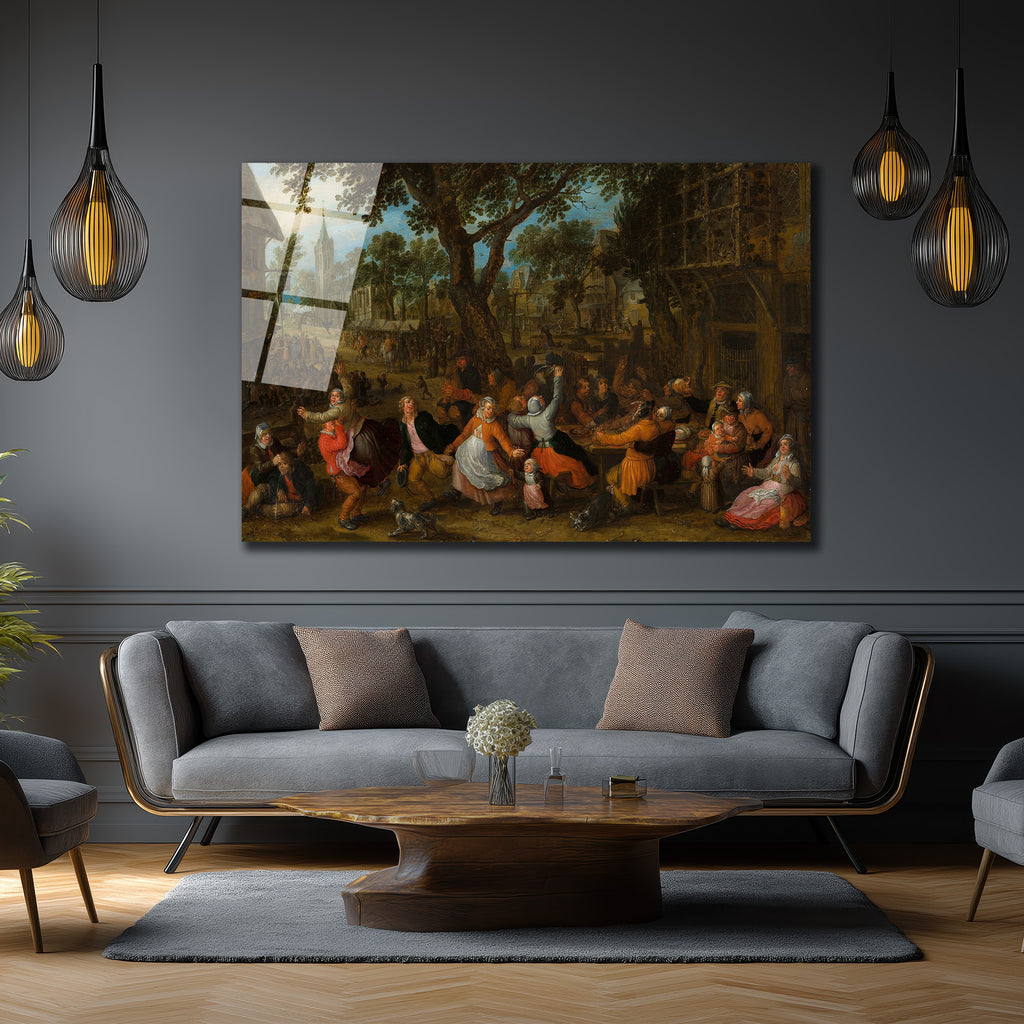 Köy Şenliği Canlılığı Temalı Sanatsal Cam Tablo