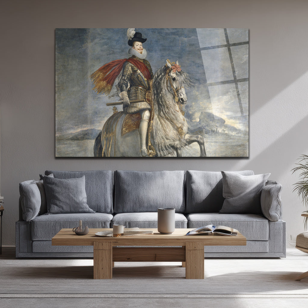 Asil Süvari Kral Portresi Cam Tablo - Tarihi Sanat Eseri
