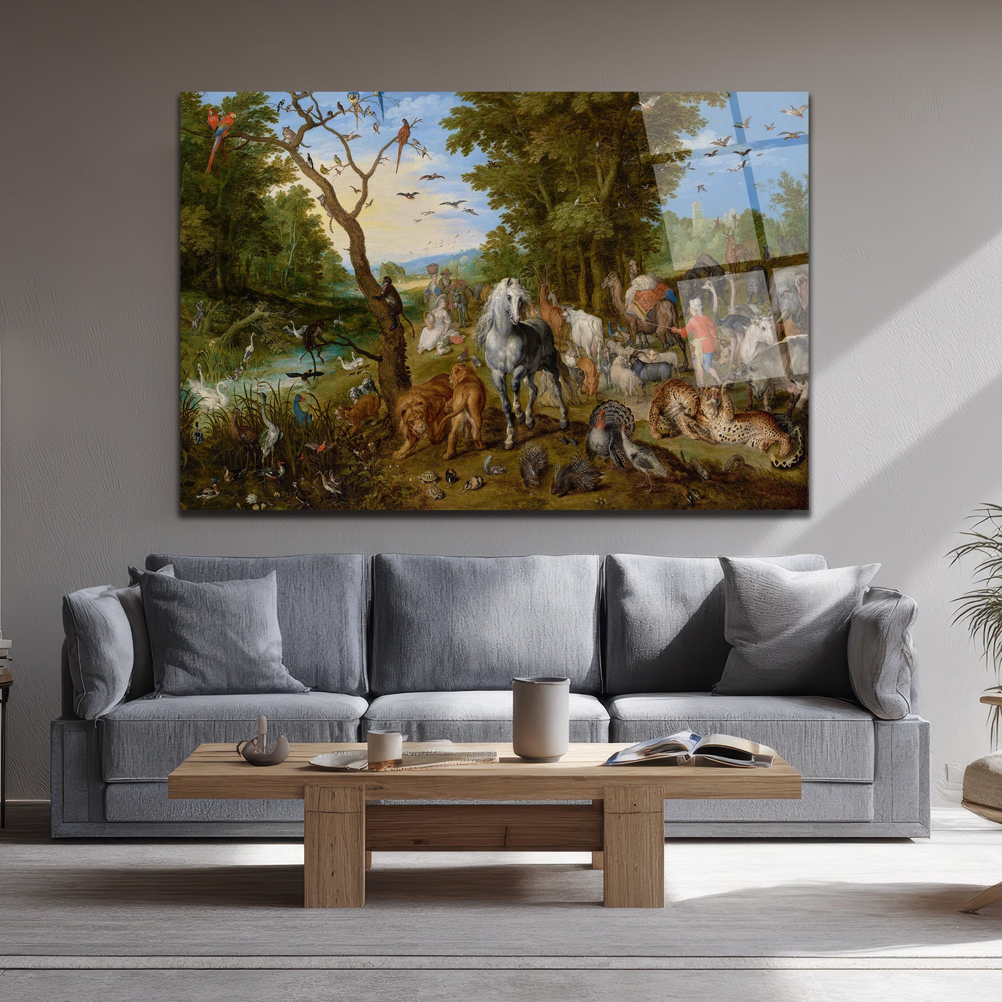 Nuh'un Gemisi: Tüm Canlılar Klasik Sanat Cam Tablo