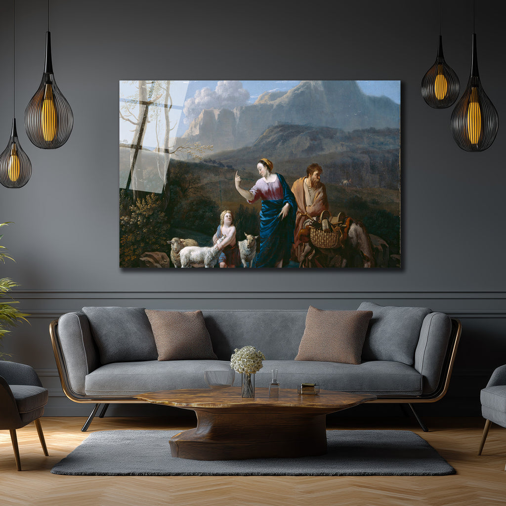 Antik Hikaye: Pastoral Manzaralı Temperli Cam Tablo