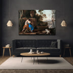 Adalet ve Barışın Kucaklaşması Klasik Sanat Cam Tablo