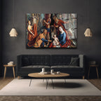 Magi'nin Tapınması Klasik Sanat Cam Tablo