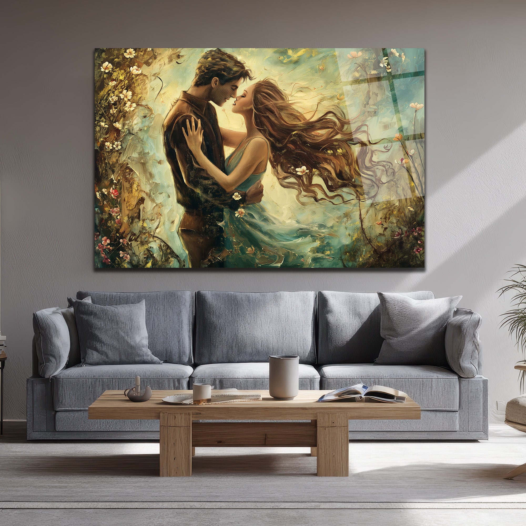 Aşkın Dansı: Romantik Çift Cam Tablo | Glazella Özel Koleksiyon