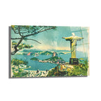 Rio de Janeiro İsa Heykeli Vintage Cam Tablo