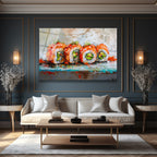 Canlı Sushi Sanatı Cam Tablo - Mutfaklar İçin Modern Duvar Dekoru