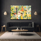 Yaz Bahçesi Neşesi Modern Sanat Cam Tablo
