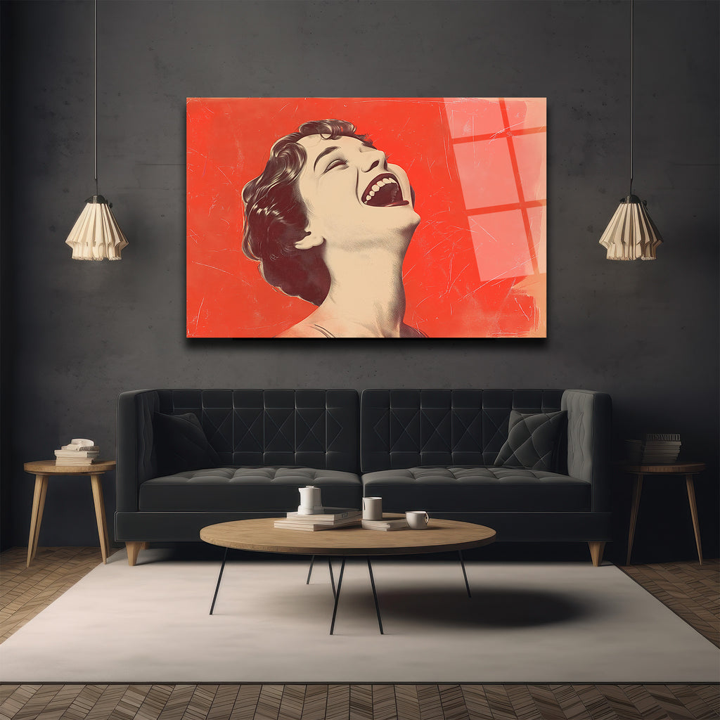 Hayata Gülümse Pop Art Cam Tablo - Modern Duvar Dekoru