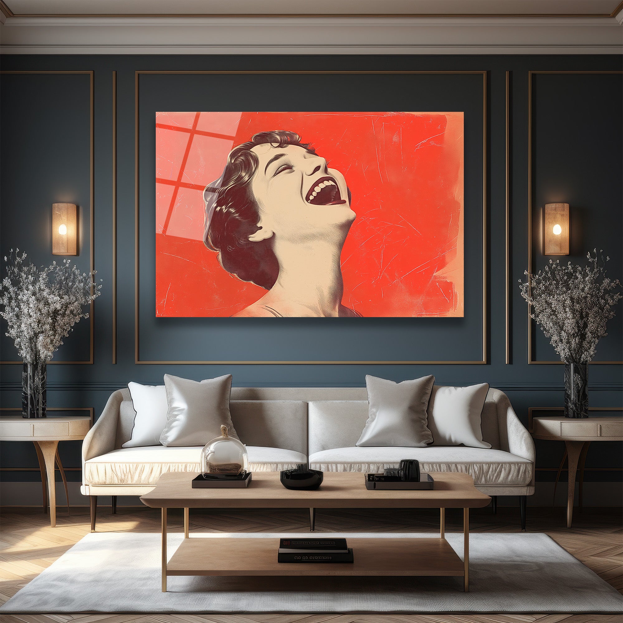 Hayata Gülümse Pop Art Cam Tablo - Modern Duvar Dekoru