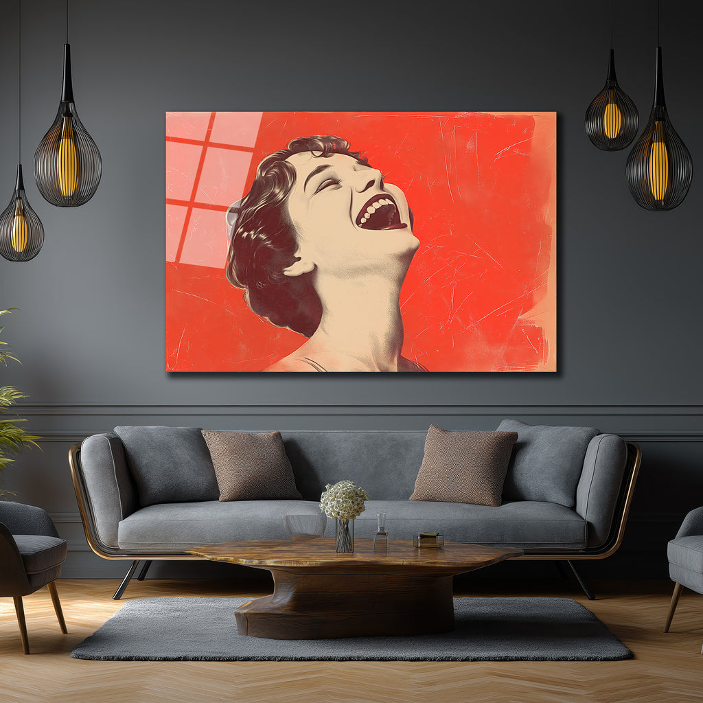 Hayata Gülümse Pop Art Cam Tablo - Modern Duvar Dekoru