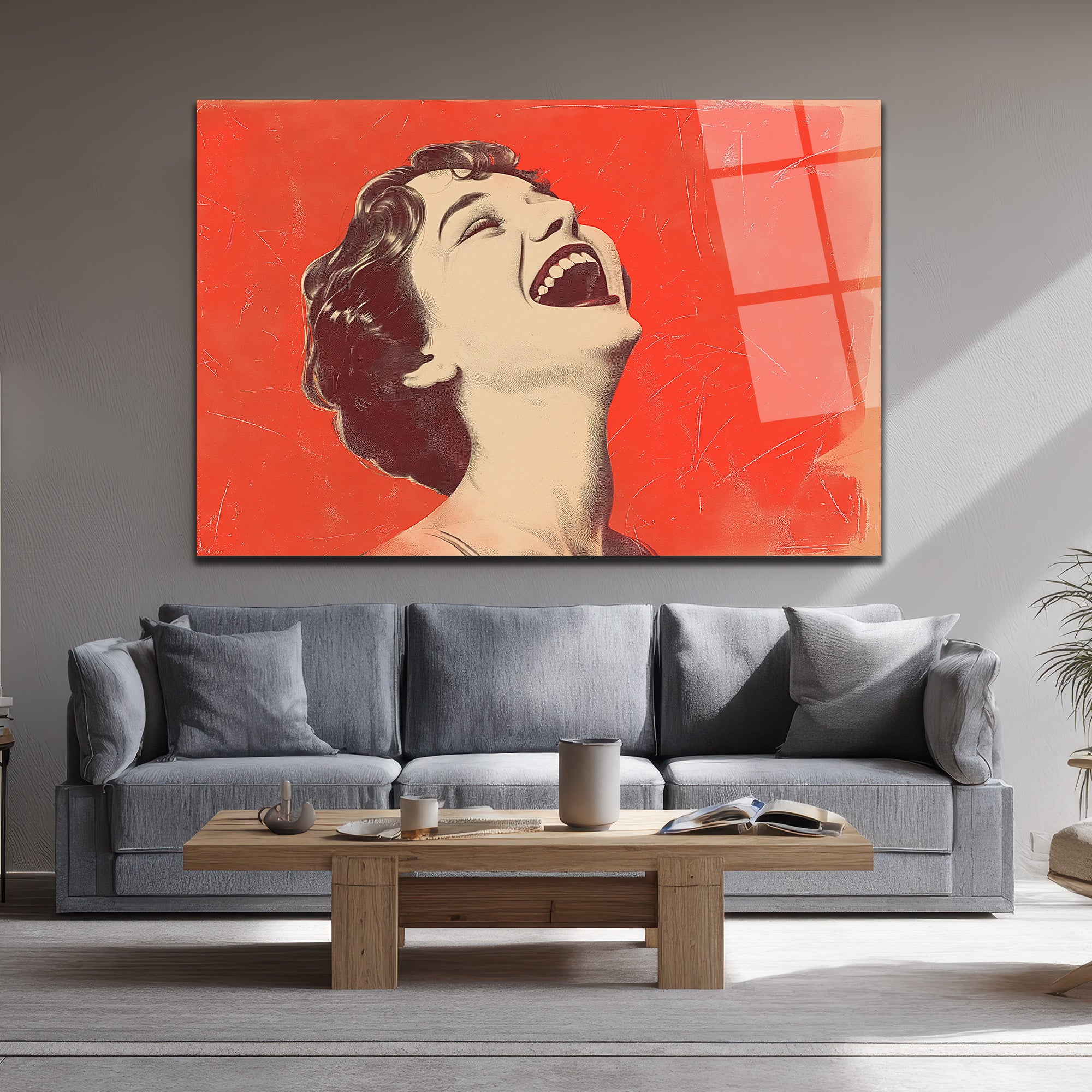 Hayata Gülümse Pop Art Cam Tablo - Modern Duvar Dekoru