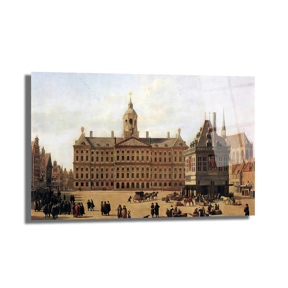 Amsterdam Dam Meydanı Tarihi Cam Tablo