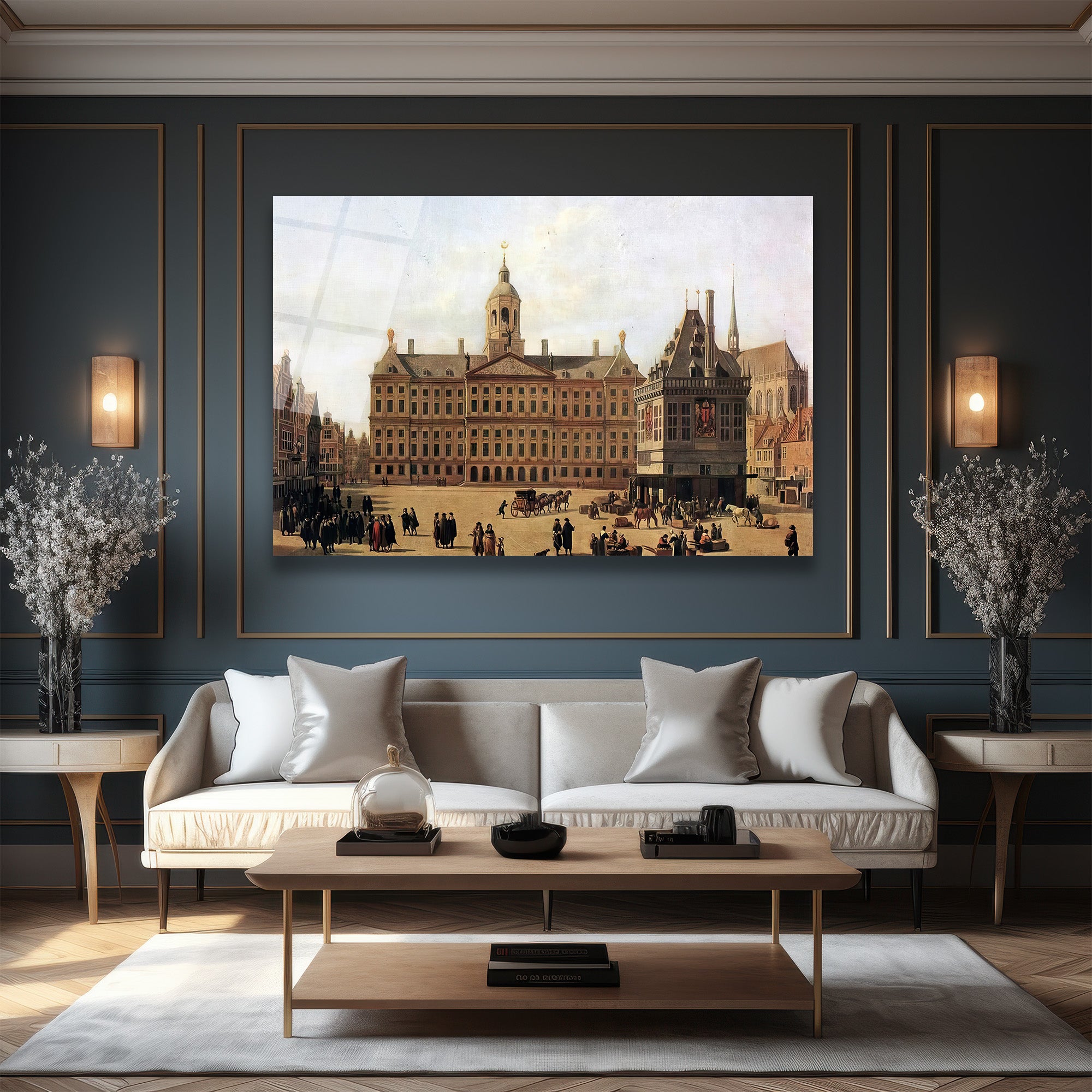 Amsterdam Dam Meydanı Tarihi Cam Tablo