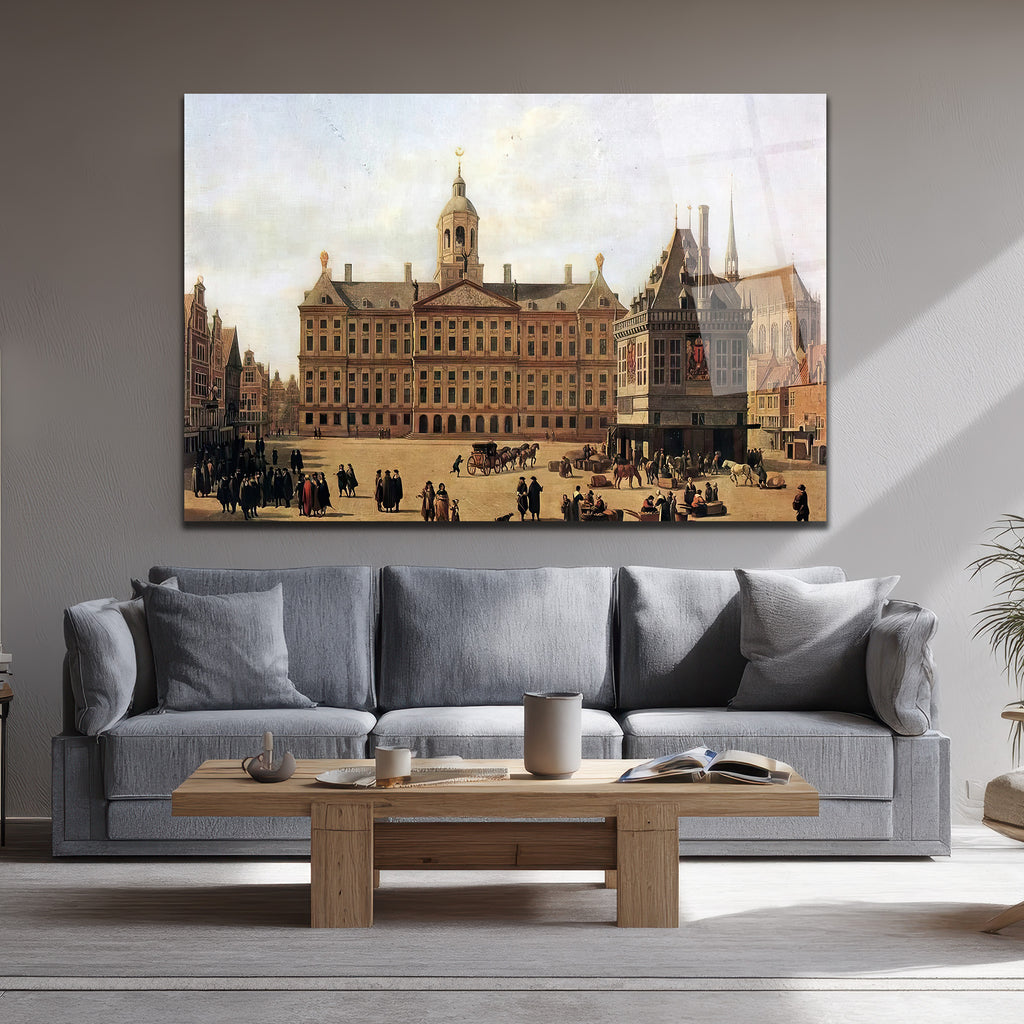 Amsterdam Dam Meydanı Tarihi Cam Tablo
