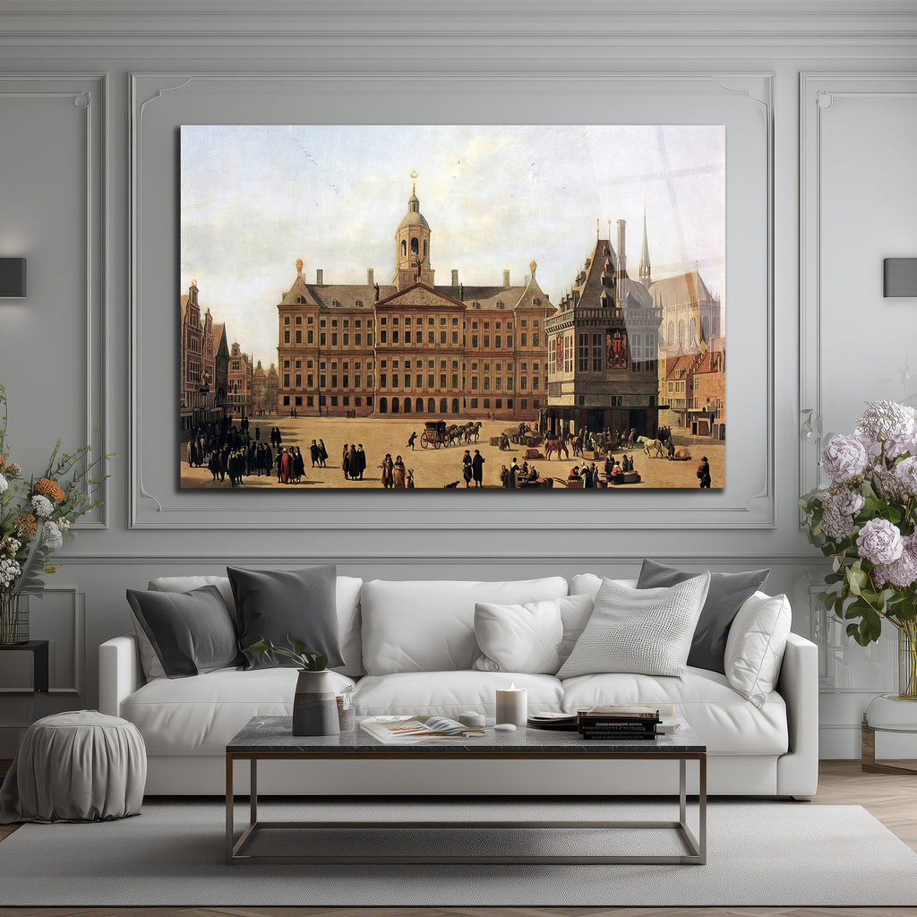 Amsterdam Dam Meydanı Tarihi Cam Tablo