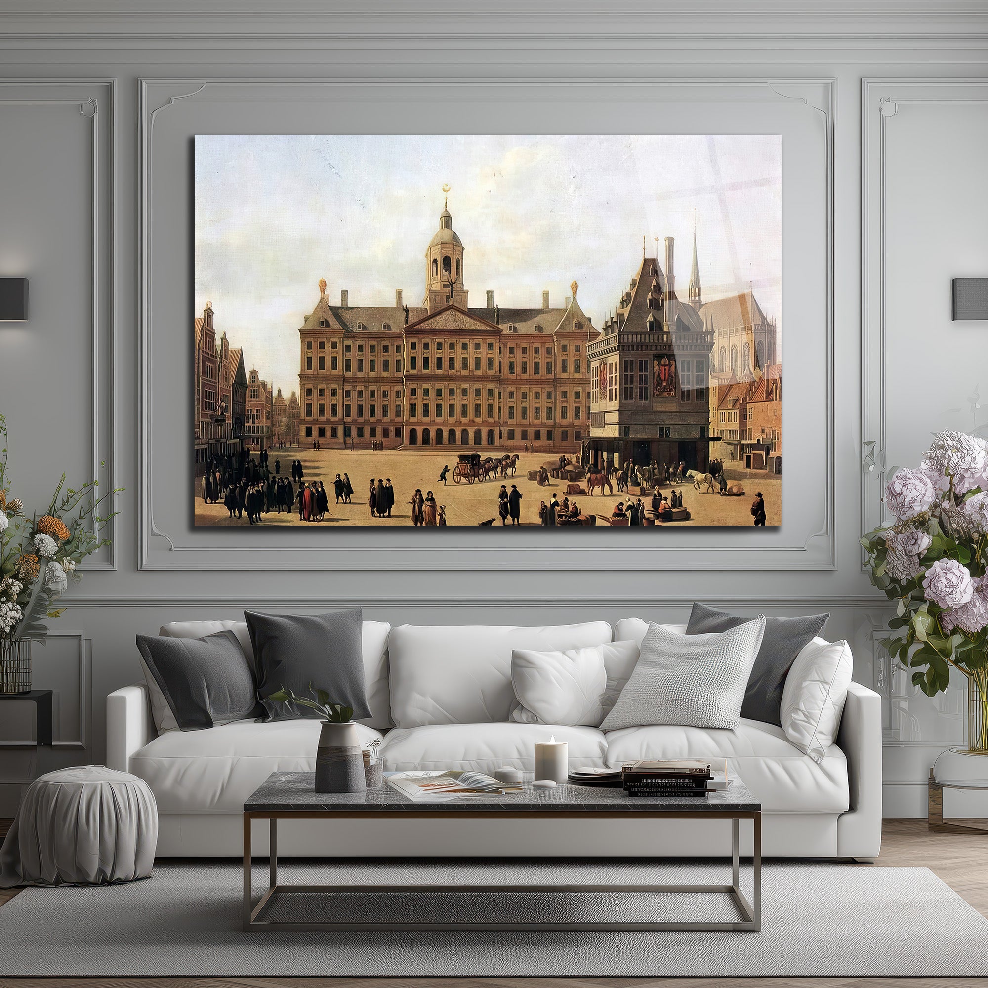 Amsterdam Dam Meydanı Tarihi Cam Tablo